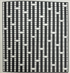 Shows black and white rectangle pattern to represent warp and weft.